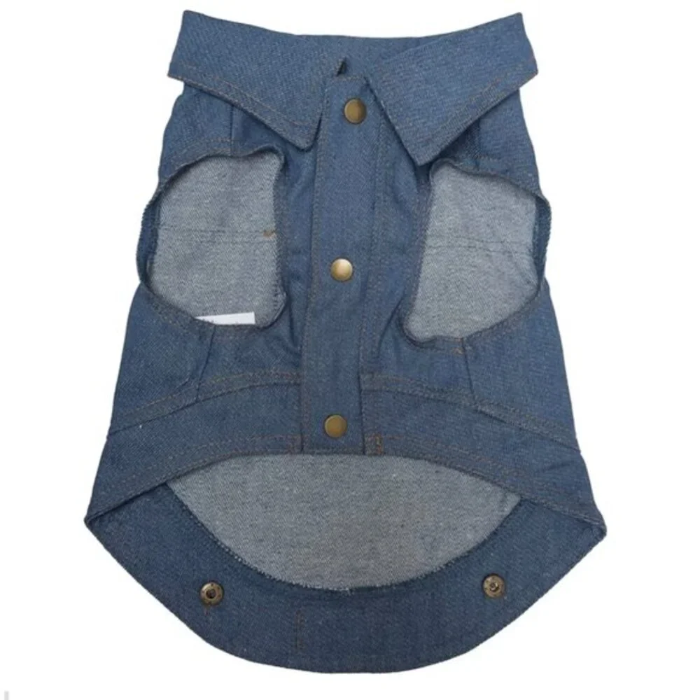 New Woof‎ Dog Pet Vest Size Large Denim Flag & Eagle NWT
